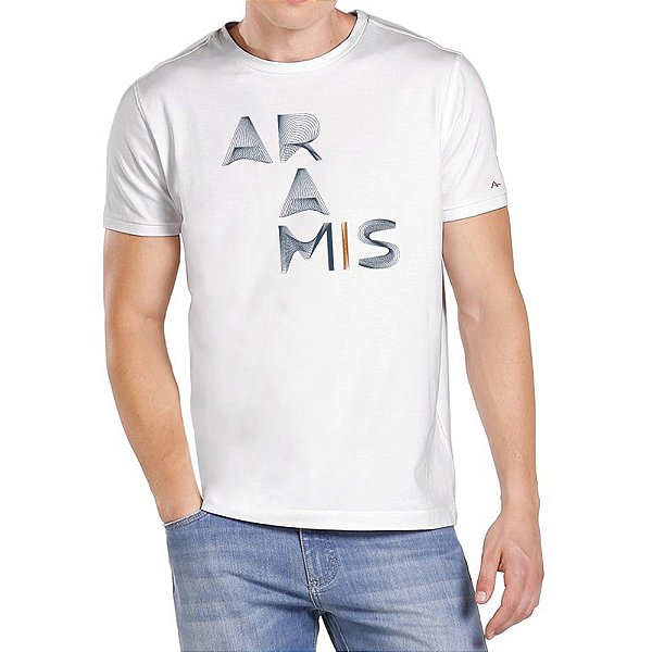 Camiseta Aramis Linhas Branco Masculino