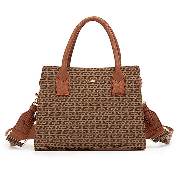 Bolsa Tote Jacquard Colcci Caramelo Feminino