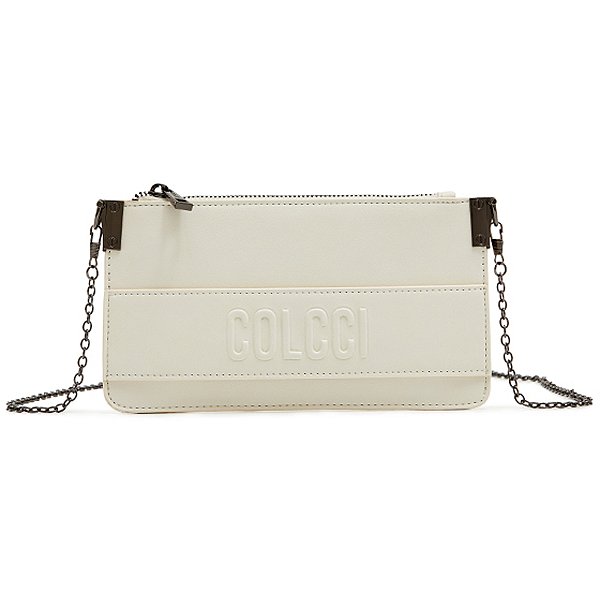 Bolsa Envelope Colcci Relevo Off White Feminino