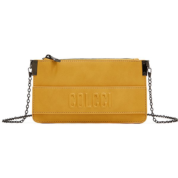 Bolsa Envelope Colcci Relevo Amarelo Feminino