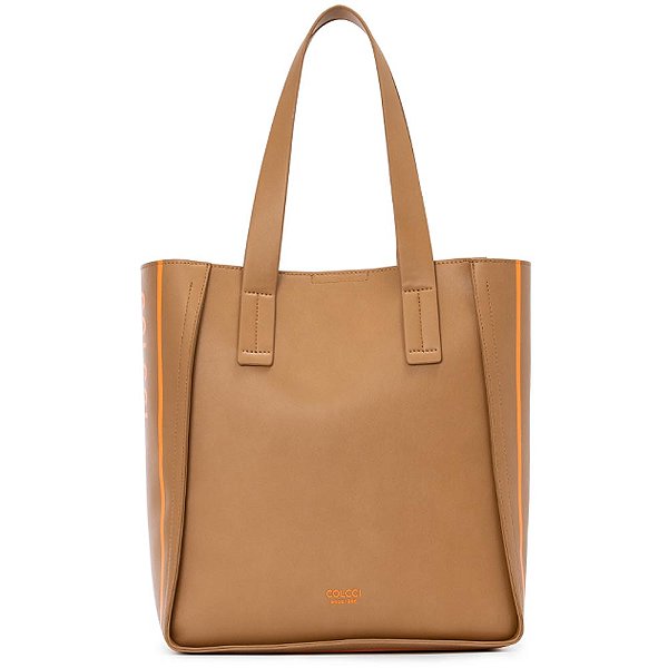 Bolsa Shopping Colcci Print Lateral V23 Bege Feminino