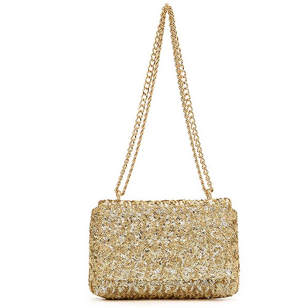Bolsa Crossbody Colcci Elegance Paetê V23 Ouro Feminino