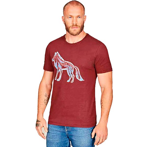 Camiseta Acostamento Casual Bordo Masculino