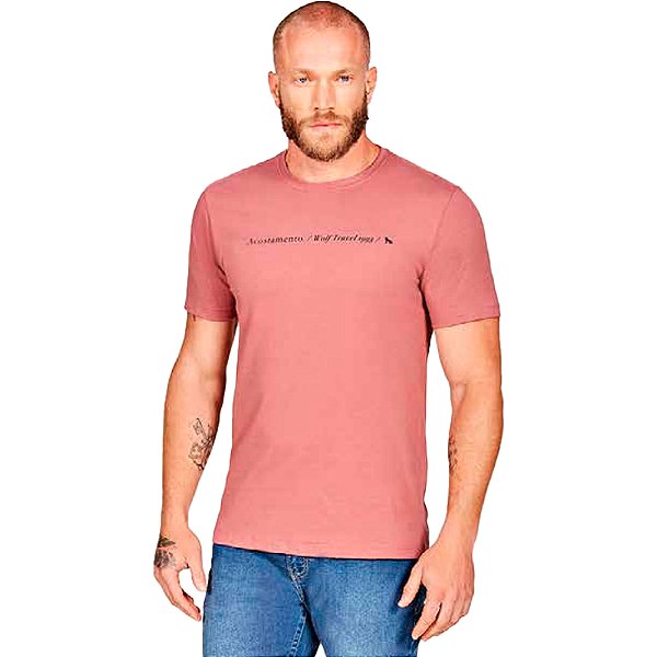 Camiseta Acostamento Casual Rosa Masculino