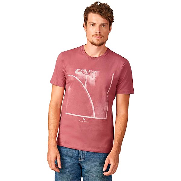 Camiseta Acostamento Flower P23 Rosa Masculino
