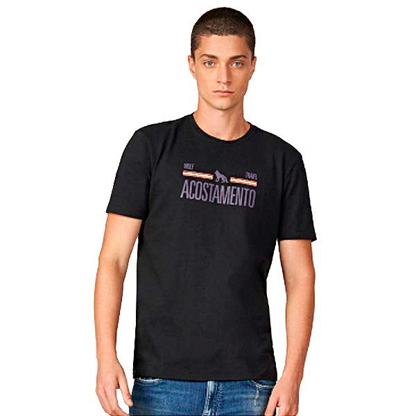 Camiseta Acostamento Casual Preto Masculino