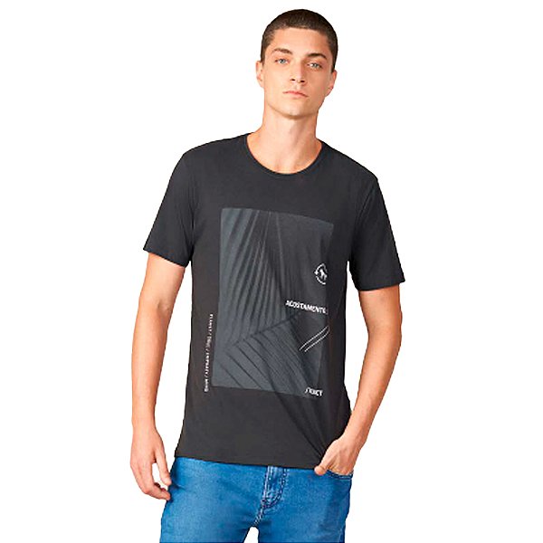 Camiseta Estampado Acostamento P23 Preto Masculino