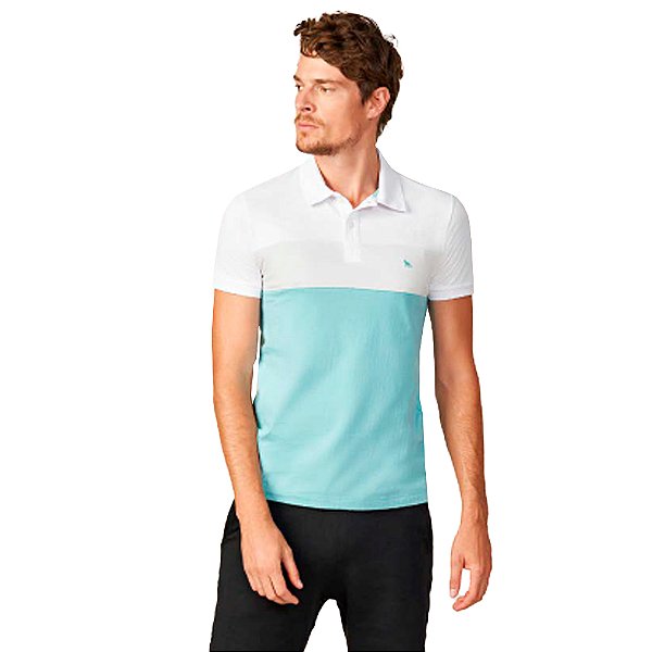 Camisa Polo Acostamento Bicolor P23 Branco Masculino