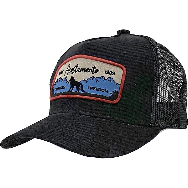 Boné Trcuker Acostamento Patch Silk Snapback Preto