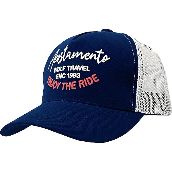 Boné Trcuker Acostamento Enjoy the Ride Snapback Marinho