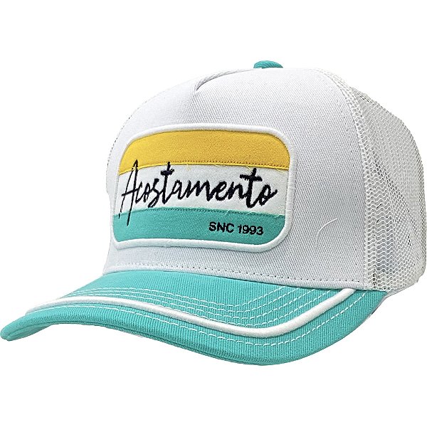 Boné Trucker Acostamento Bordado Laser Mediterraneo Branco