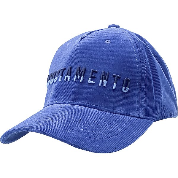 Boné Acostamento Veluda Bordado Frontal Azul