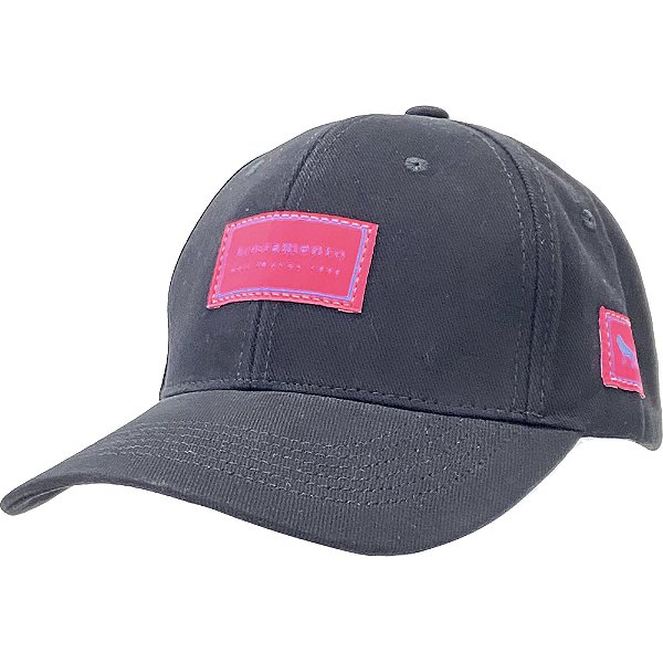 Boné Acostamento Etiqueta Bordada Preto