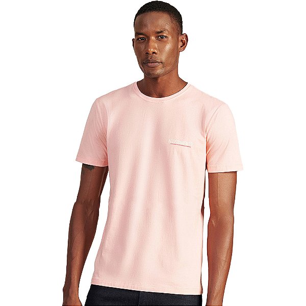 Camiseta Acostamento Casual Basic V23 Rosa Masculino