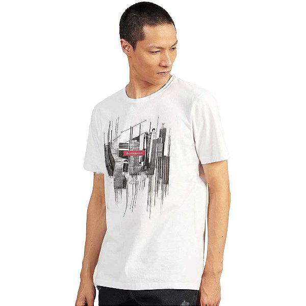 Camiseta Acostamento City V23 Branco Masculino