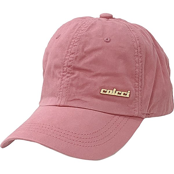 Boné Colcci Aba Curva Basic Gold Strapback Rosa
