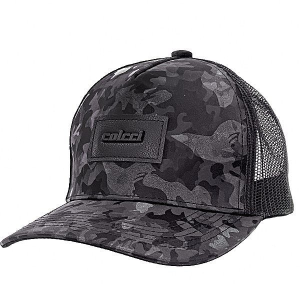 Boné Trucker Colcci Aba Curva Couro Metal Snapback Preto