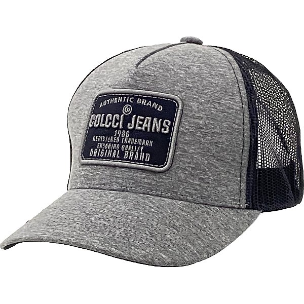 Boné Trucker Colcci Aba Curva Bordado Snapback Cinza