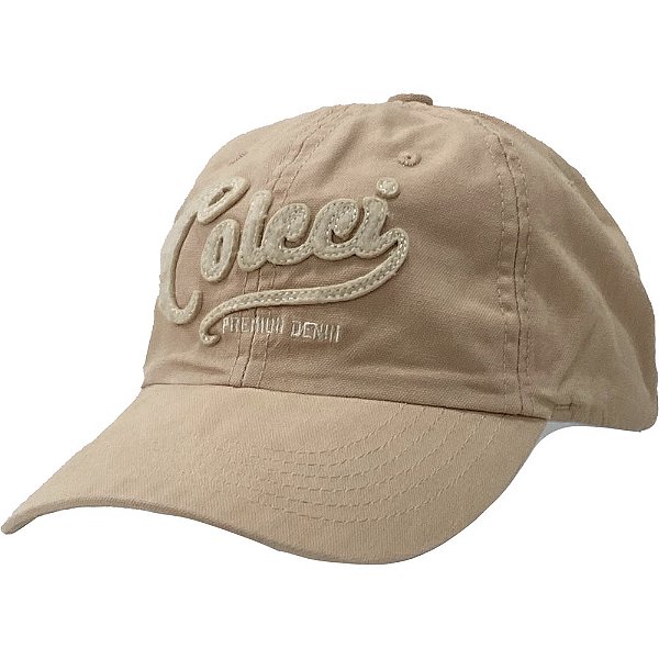 Boné Colcci Aba Curva Laser Nome Omega Bege Taupe
