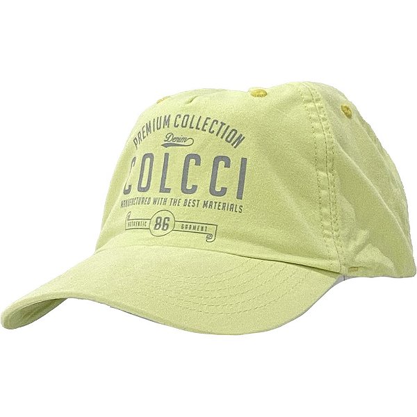 Boné Colcci Aba Curva Silk Premium Collection Julia Amarelo