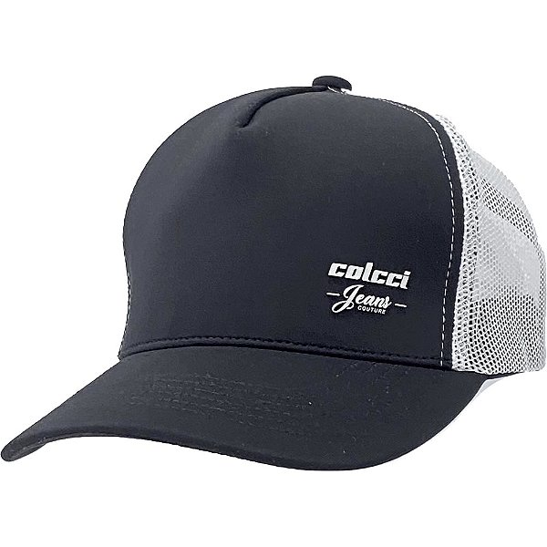 Boné Trucker Colcci Aba Curva Jeans Couture Snapback Branco