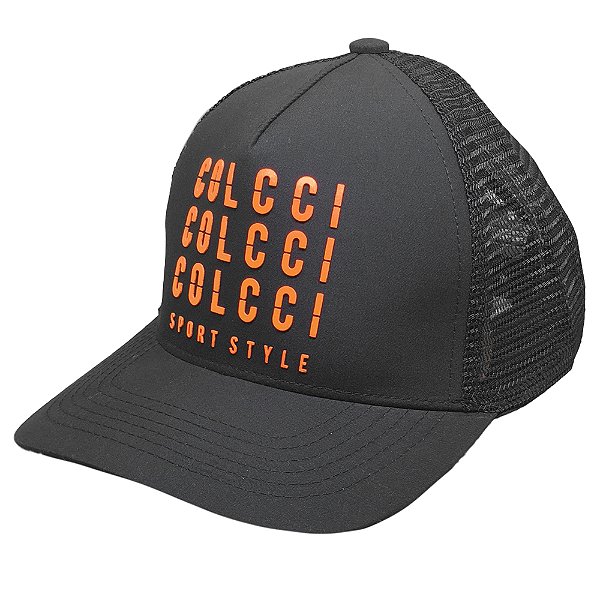 Boné Colcci Aba Curva Trucker Snapback Preto