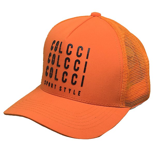 Boné Colcci Aba Curva Trucker Snapback Laranja