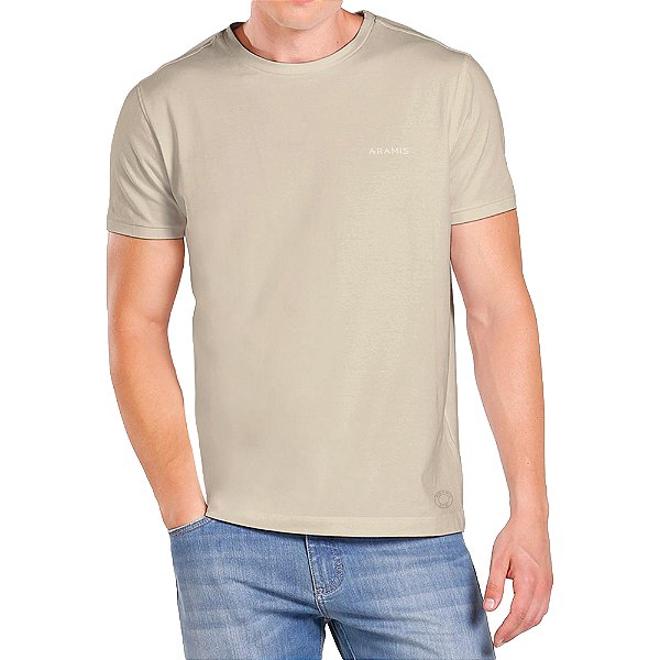 Camiseta Aramis Tingimento Eco Lisa Bege Masculino