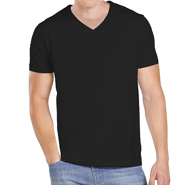 Camiseta Aramis Pima Cosmo 2 Gola V Preto Masculino