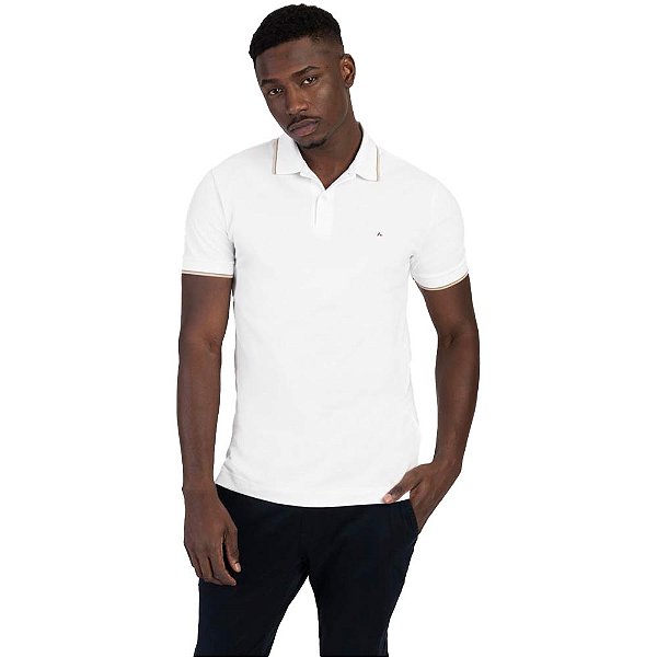 Camisa Polo Aramis 2 Listras V23 Branco Masculino