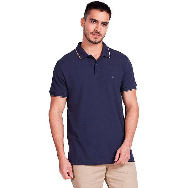 Camisa Polo Aramis 3 Listras Marinho Masculino