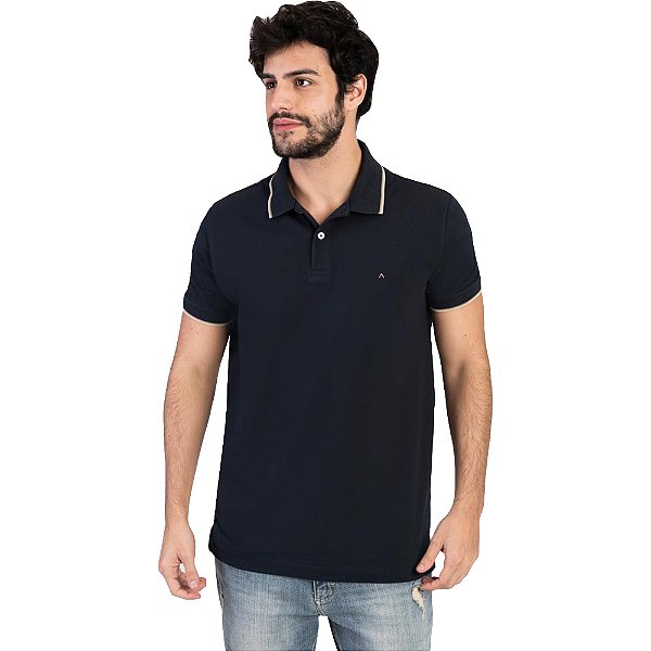 Camisa Polo Aramis 3 Listras V23 Preto Masculino