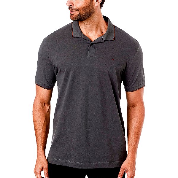 Camisa Polo Aramis Basica Gola 3 Listras Grafite Masculino