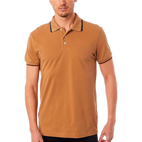 Camisa Polo Aramis Classic V23 Caramelo e Marinho Masculino
