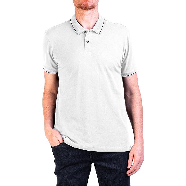 Camisa Polo Aramis Piquet Gola Jacquard V23 Branco Masculino
