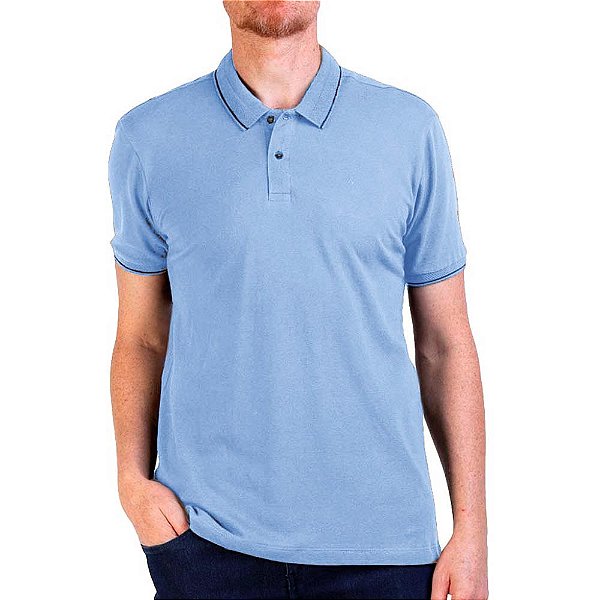 Camisa Polo Aramis Piquet Duplo Jacquard V23 Azul Masculino