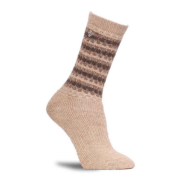 Meia Columbia Texture Wool Crew Marrom