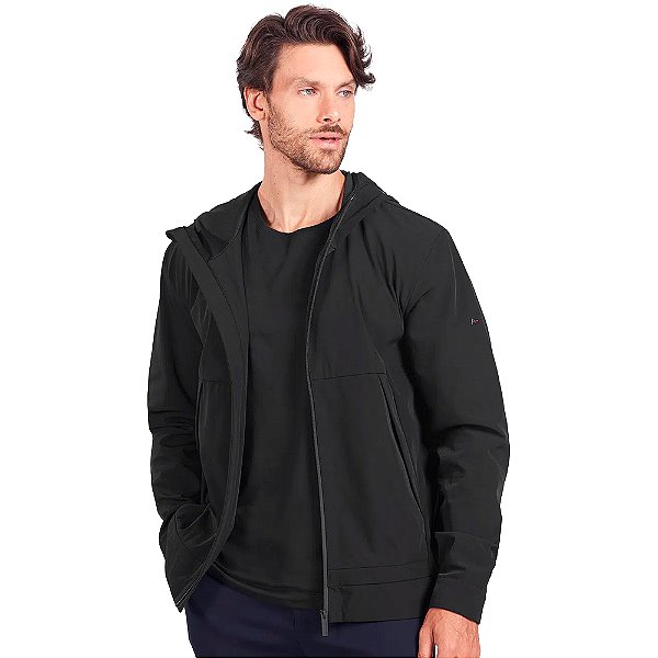 Jaqueta Nylon Aramis Liquid Repeller Hooded Preto Masculino