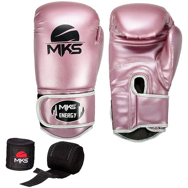 Kit de Boxe MKS New Energy Lilás Luva e Bandagem