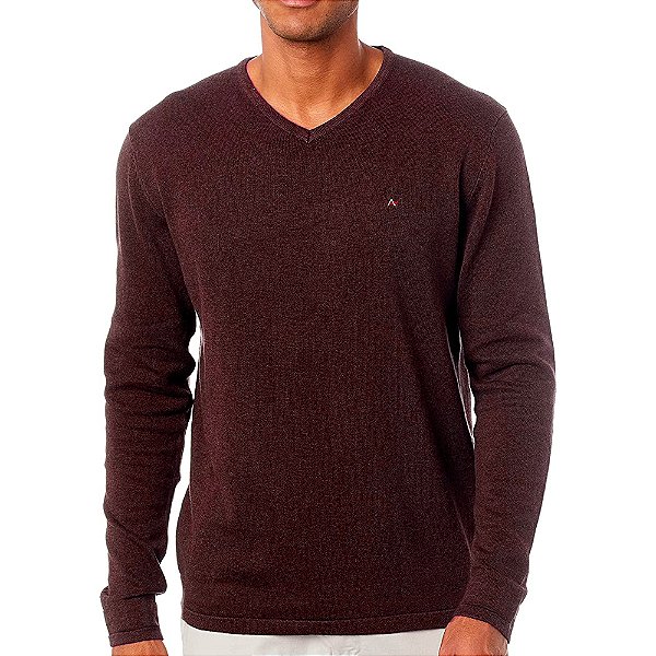 Suéter Aramis Tricot Gola V Bordô Masculino