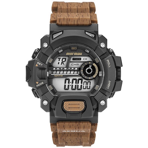 Relógio Mormaii Masculino Wood Preto MO1132AH8M