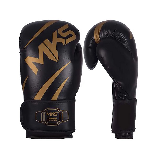 Luva de Boxe MKS Champions III Preto e Dourado