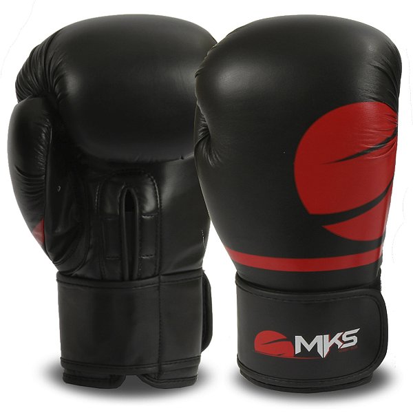 Luva de Boxe MKS Champions Pro - Preto Vermelho