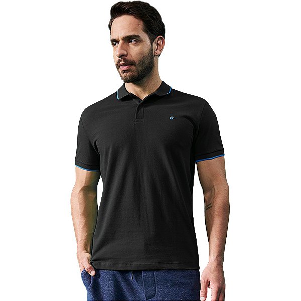 Camisa Polo Colcci Lines AV23 Preto Masculino