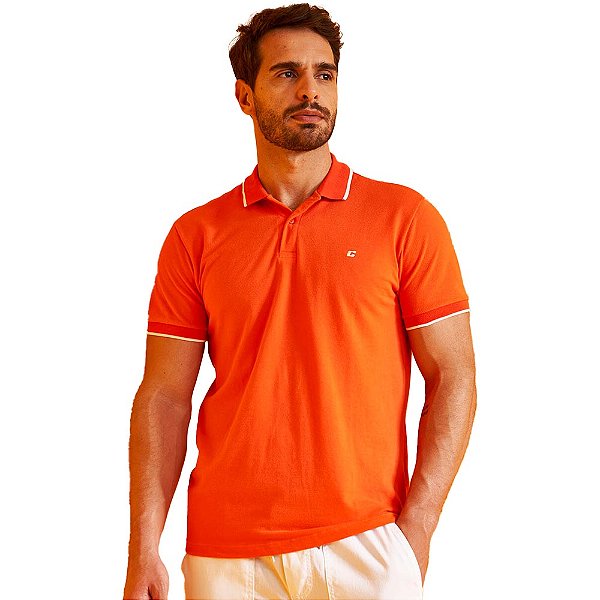 Camisa Polo Colcci Lines AV23 Laranja Masculino