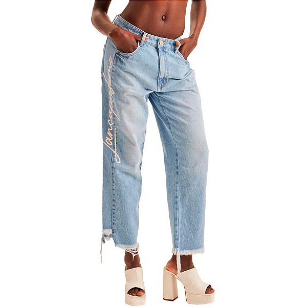 Calça Jeans Lança Perfume Reta High AV23 Azul Feminino