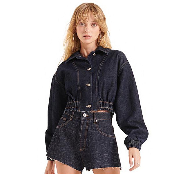 Jaqueta Jeans Myft Bomber AV23 Azul Feminino