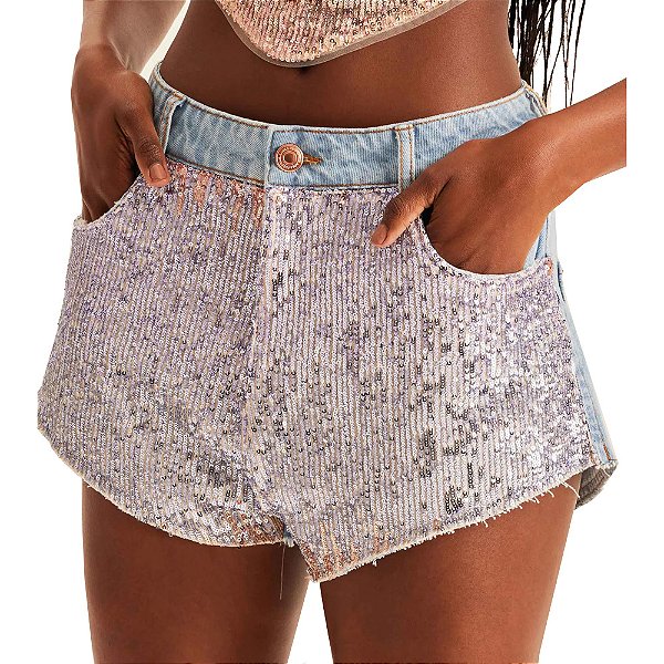 Short Jeans Lança Perfume Relaxed High AV25V Azul Feminino