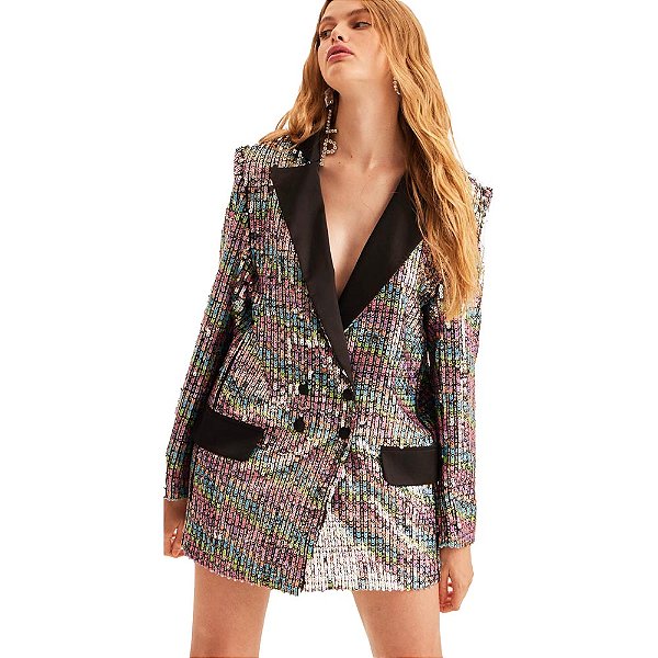 Vestido Lança Perfume Blazer Oversized AV23 Preto Feminino