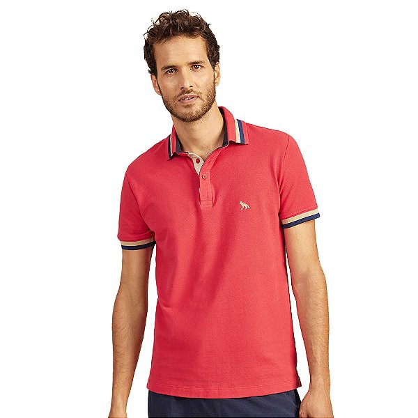 Camisa Polo Acostamento Hibisco AV23 Vermelho Masculino